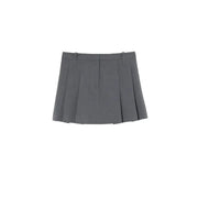 Pinko grey women’s pleated mini skirt in dark gray with tailored waistband from spring summer collection