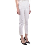 Pinko white tailored trousers for women with sleek straight-leg cut and cropped hem fall winter collection