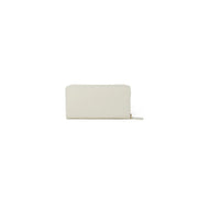 Pinko women beige leather zip around wallet with minimalist design and subtle gold zipper pull in 10x20x2.5 cm size