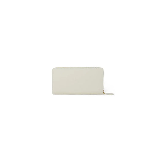Pinko Beigefarbene Damen-Geldbörse aus Leder mit Reißverschluss, minimalistischem Design und dezentem goldenen Reißverschlussanhänger, Größe 10 x 20 x 2,5 cm