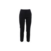 Pinko women black viscose tailored trousers with sleek straight-leg cut subtle creasing and hook and zip closure