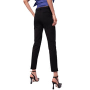 Pinko women black viscose tailored trousers with sleek straight-leg cut and concealed belt loop front view