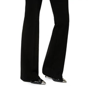 Pinko women black viscose trousers slim fit with flared legs and subtle sheen for fall winter wear