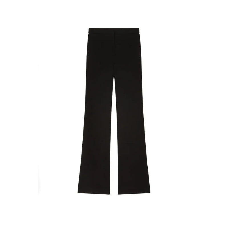 Pinko women black viscose high-waisted trousers with a sleek straight-leg cut slim fit for fall winter wear