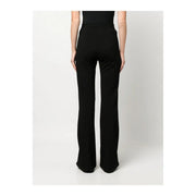 Pinko women black viscose high-waisted slim fit trousers with wide legs in smooth sleek fabric for fall winter