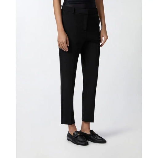 Pinko Schwarze, taillierte Damenhose aus Viskose mit schmaler Passform, elegantem, geradem Bein und verdecktem Bund für Frühling und Sommer
