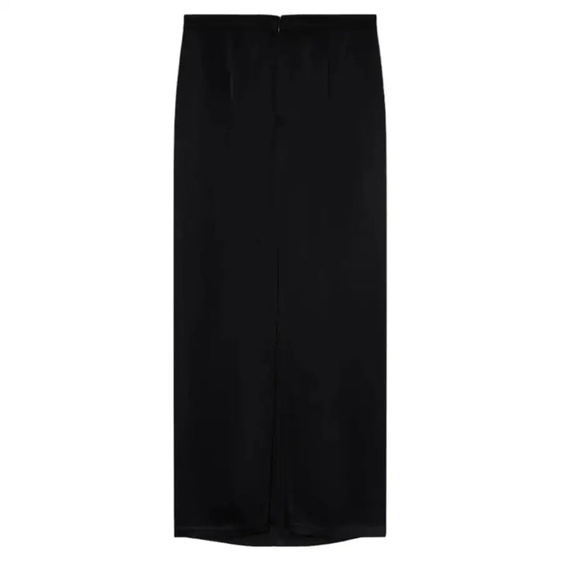 Pinko Schwarzer Satin-Midirock mit Reißverschluss und elegantem, geradem Schnitt