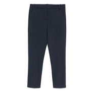 Pinko women blue viscose slim tailored trousers with a sleek straight-leg cut and subtle creases size 32676