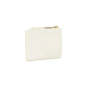 Pinko women leather wallet white with gold-toned zipper pull and subtle stitching in a multi pocket design