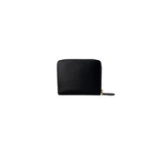 Pinko women leather zip wallet black with subtle textured finish and gold-tone zipper pull measuring 10x12x2.5 cm