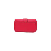 Pinko women red leather crossbody bag 20cm with vibrant red leather, gold-tone hardware, and minimalist flap closure