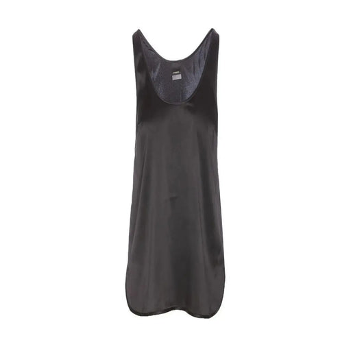 Pinko Frauenpanzer top Schwarze Seidenträger, elegante Satin-Tankkleid-Silhouette und dezenter Glanz, Größe S