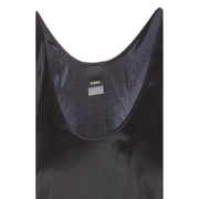 Pinko women tank top black satin with silk straps round neck in size s featuring a sleek minimalist design