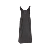 Pinko women tank top with black silk straps and round neck shown from the back with a sheer panel detail