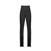 Pinko women black polyester high-waisted trousers with sleek straight-leg cut and ankle slit detailing and zip closure