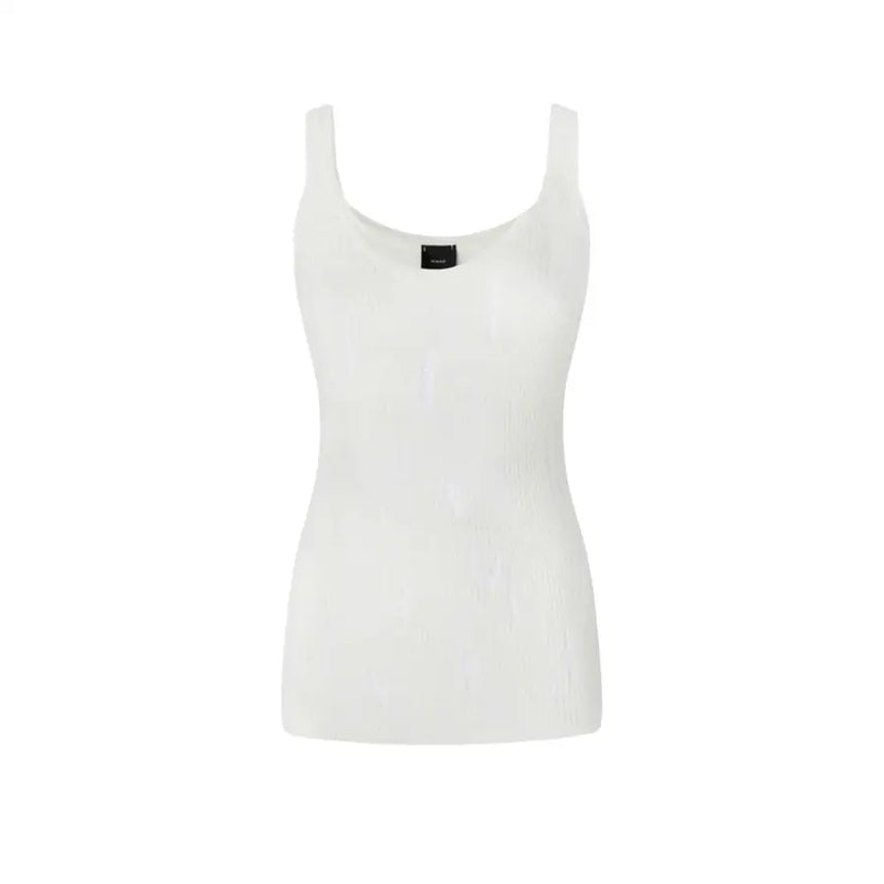 Pinko Women White Cotton Elastane Tank Top Round Neck