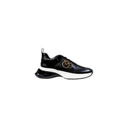 Black leather sneakers with white and black soles from Pinko Women Spring Summer collection