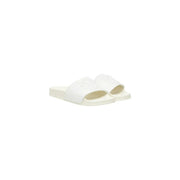Pinko women white PVC slide sandals with minimalist design and subtle embossed logo on the strap