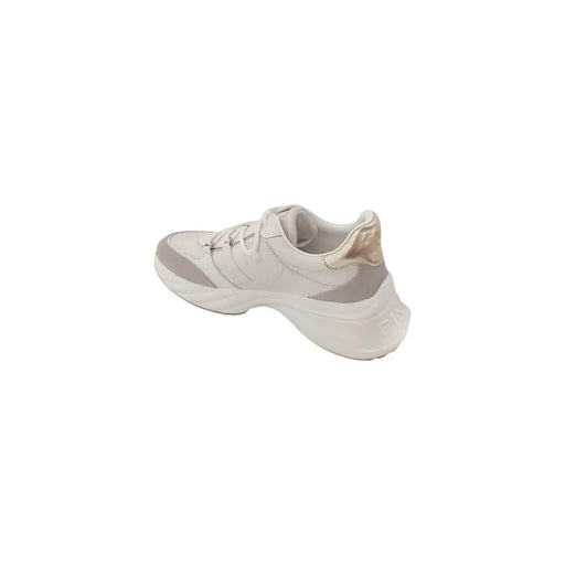 Pinko Weiße Damen-Sneaker aus Polyester zum Hineinschlüpfen mit cremefarbenem Leder-Obermaterial, klobiger weißer Sohle und dezenten grauen Akzenten