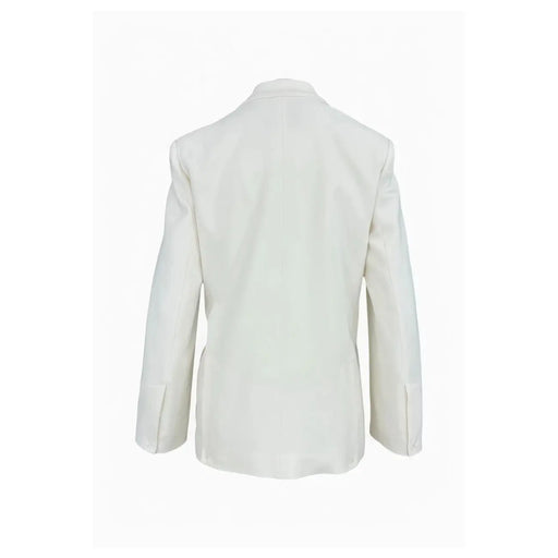 Weißer Viskoseblazer von pinko mit elegantem, tailliertem Schnitt, klaren Linien und langem V-Ausschnitt für Damen