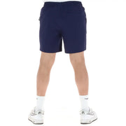 Psycho bunny men blue navy polyester athletic shorts with drawstring waistband and side pockets for swimwear