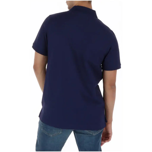 Marineblaues Psycho Bunny Herren-Polohemd aus Baumwolle mit kurzen Ärmeln, klassischem Kragen und gerippten Bündchen B6K001CRPC