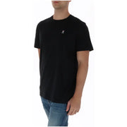 Schwarzes Herren-T-Shirt mit Psycho-Bunny-Motiv, gesticktem Hasenlogo auf der linken Brust, 100 % Baumwolle, Rundhalsausschnitt, Kurzarm