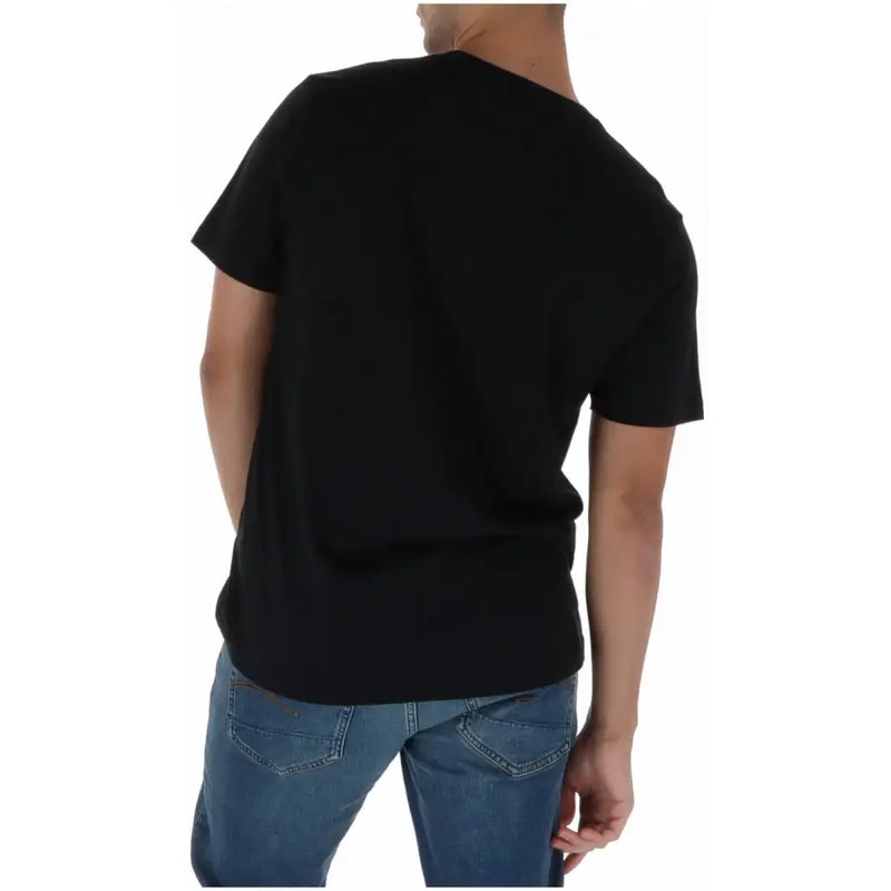 Psycho Bunny Herren-T-Shirt, schwarz, Rundhalsausschnitt, kurze Ärmel, aus 100 % Baumwolle, Vorderseite