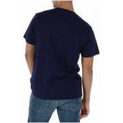 Psycho Bunny men t shirt blue print navy blue short-sleeved cotton round neck casual wear
