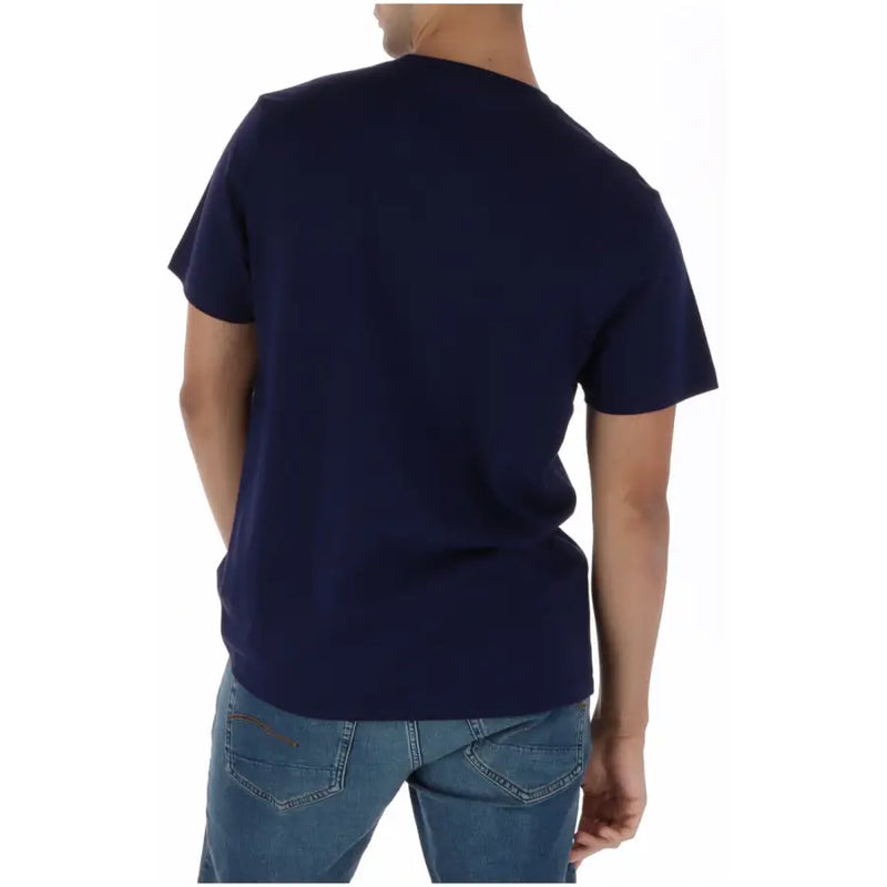 Psycho Bunny men t shirt blue print navy blue short-sleeved cotton round neck casual wear