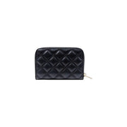 Black quilted leather wallet showcasing elegant stitching and high-quality craftsmanship