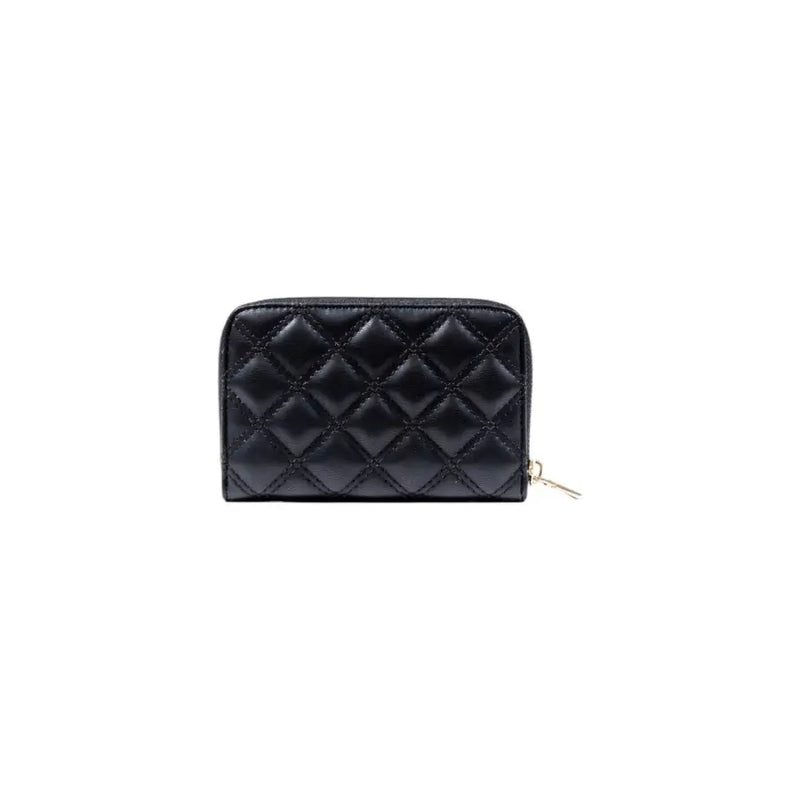 Black quilted leather wallet showcasing elegant stitching and high-quality craftsmanship