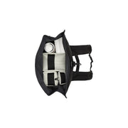 Black rains unisex roltop rucksack with adjustable straps grey polyester interior holds thermos and padded inserts