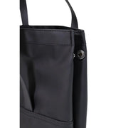 Rains women crossbody bag in black nylon with silver-toned metal snap button polyester 8x15x8 cm