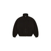 Black balenciaga jacket with high collar and full-length zipper designed for sleek urban wear