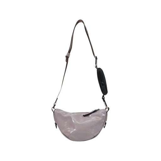 Rains women purple polyester mini shoulder bag with a sleek matte gray crossbody design and adjustable strap