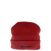 Red Champion beanie showcased as the ideal accessory for fall and winter fashion
