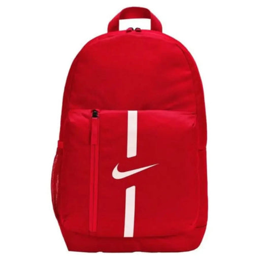 Rot Nike Rucksack mit weißen Streifen und Logo, ideal für aktive Menschen