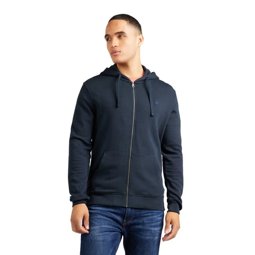 Sweat-shirt à capuche zippé Refrigiwear pour homme en coton bleu marine avec petit logo brodé sur la poitrine
