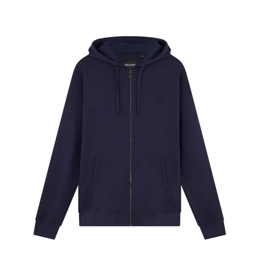 Sweat à capuche zippé bleu marine en coton pour homme de la marque Refrigiwear, avec cordon de serrage à la capuche et petit logo brodé sur la poitrine.