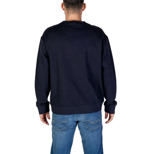 Marineblaues Refrigiwear Herren-Baumwoll-Sweatshirt mit Rundhalsausschnitt im lässigen Stil