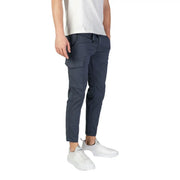 Refrigiwear men cotton dark blue slim fit cargo trousers with visible side pockets for fall winter use