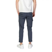 Dark gray slim fit cotton cargo pants with side pockets for men by refrigiwear suitable for fall winter use