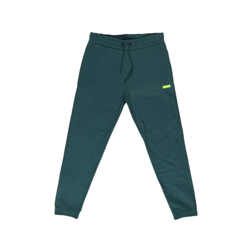 Grüne Baumwoll-Jogginghose von Refrigiwear für Herren mit neongelbem rechteckigem Logo für Herbst und Winter