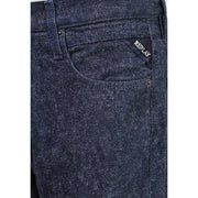 Jean Replay pour homme en denim bleu foncé texturé avec étiquette de marque noire (vue arrière)
