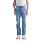 Replay Jeans Grover für Herren aus hell gewaschenem Denim mit geradem Bein und Fünf-Taschen-Design, Vorderansicht