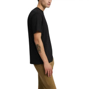 Replay men t-shirt black short-sleeved crew neck cotton casual wear shown from the back side