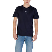 Black Replay men t-shirt featuring a small white logo on the chest, made from comfortable material for casual wear