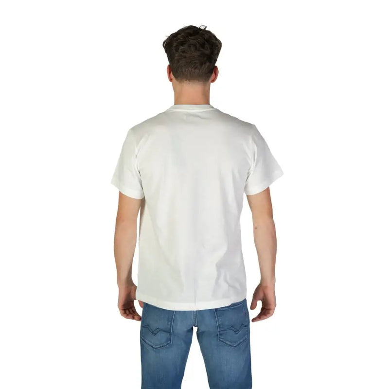 Wiederholungsmänner t-shirt mit weißem Baumwoll-Rundhalsausschnitt, ideal für Freizeitkleidung