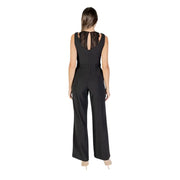 Women’s black sleeveless jumpsuit with lace yoke from Rinascimento for fall and winter seasons